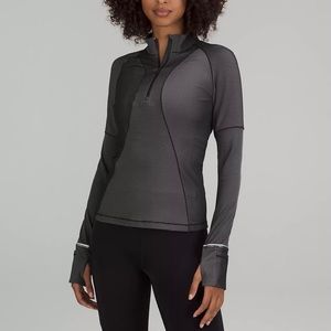 Lululemon Two-Tone Ribbed Running Half Zip